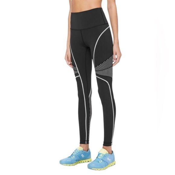 Lululemon Channel Your Energy High Rise Tight Leggings Black and White Size 4 - Picture 2 of 15